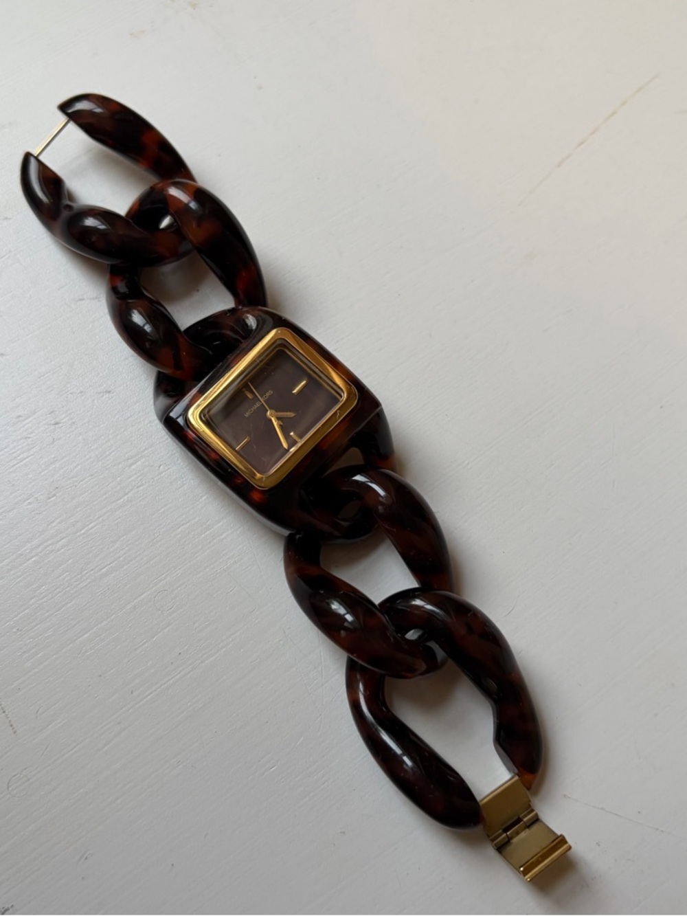 Michael Kors Tortoise Shell Quartz Analog Bracelet Watch w/ New Battery MK-4239 - Picture 8 of 11